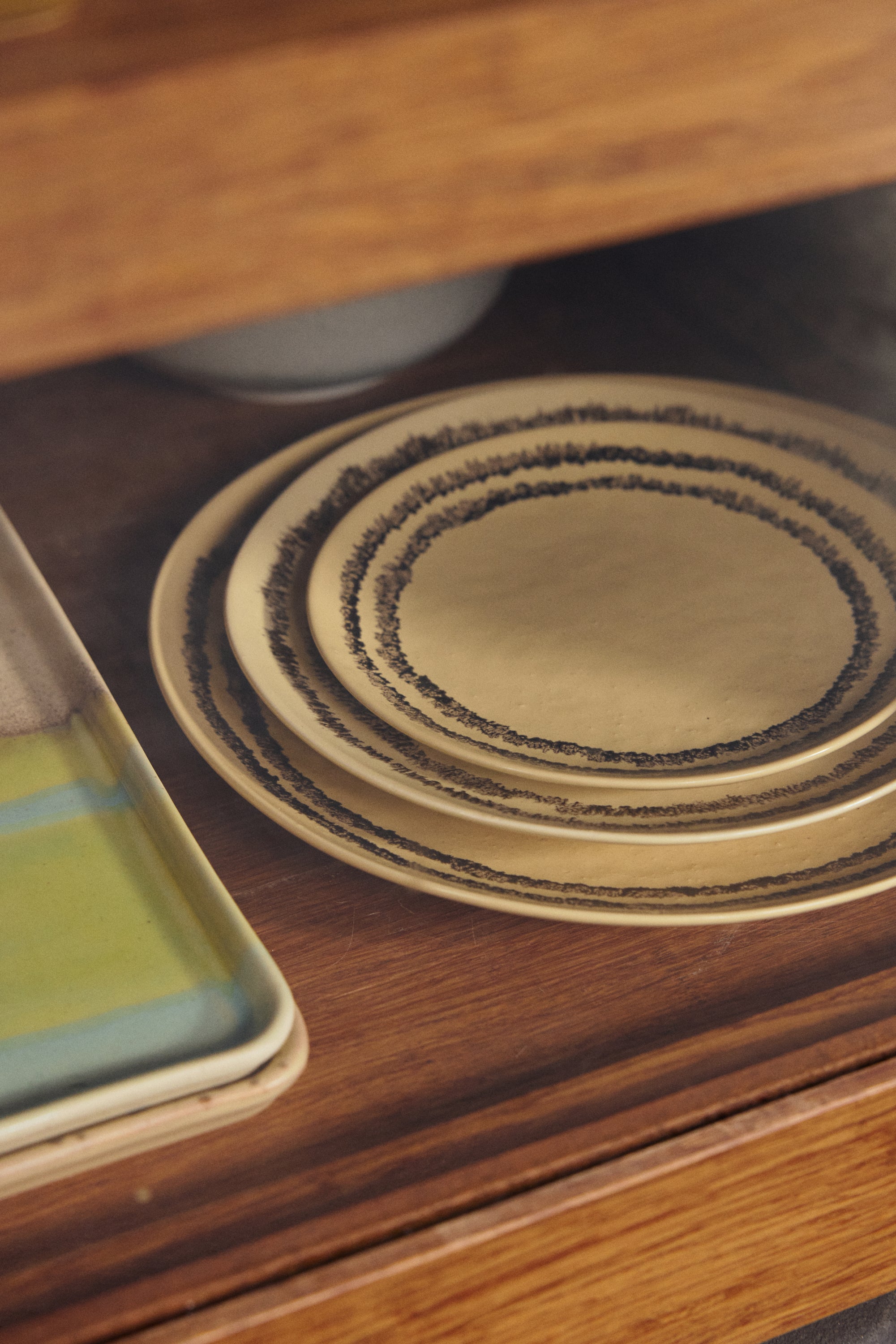 HKliving 70's Ceramics Bord Ã 22 cm - Set van 2 - Vanilla