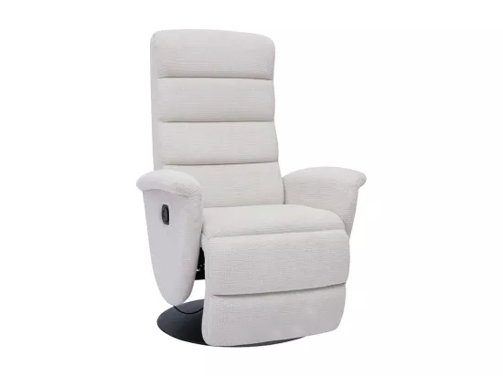 Fauteuil pivotant relax manuel en tissu chenille beige NELSON