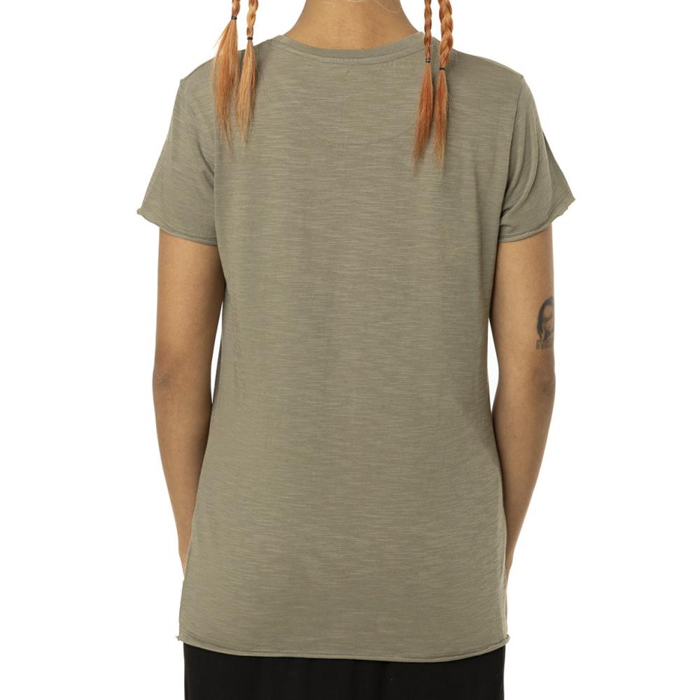 Von Dutch T-shirt Kaki Femme Von Dutch Slub