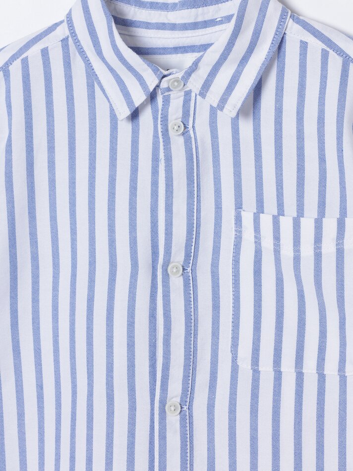Camisa oxford de manga curta - Azul claro