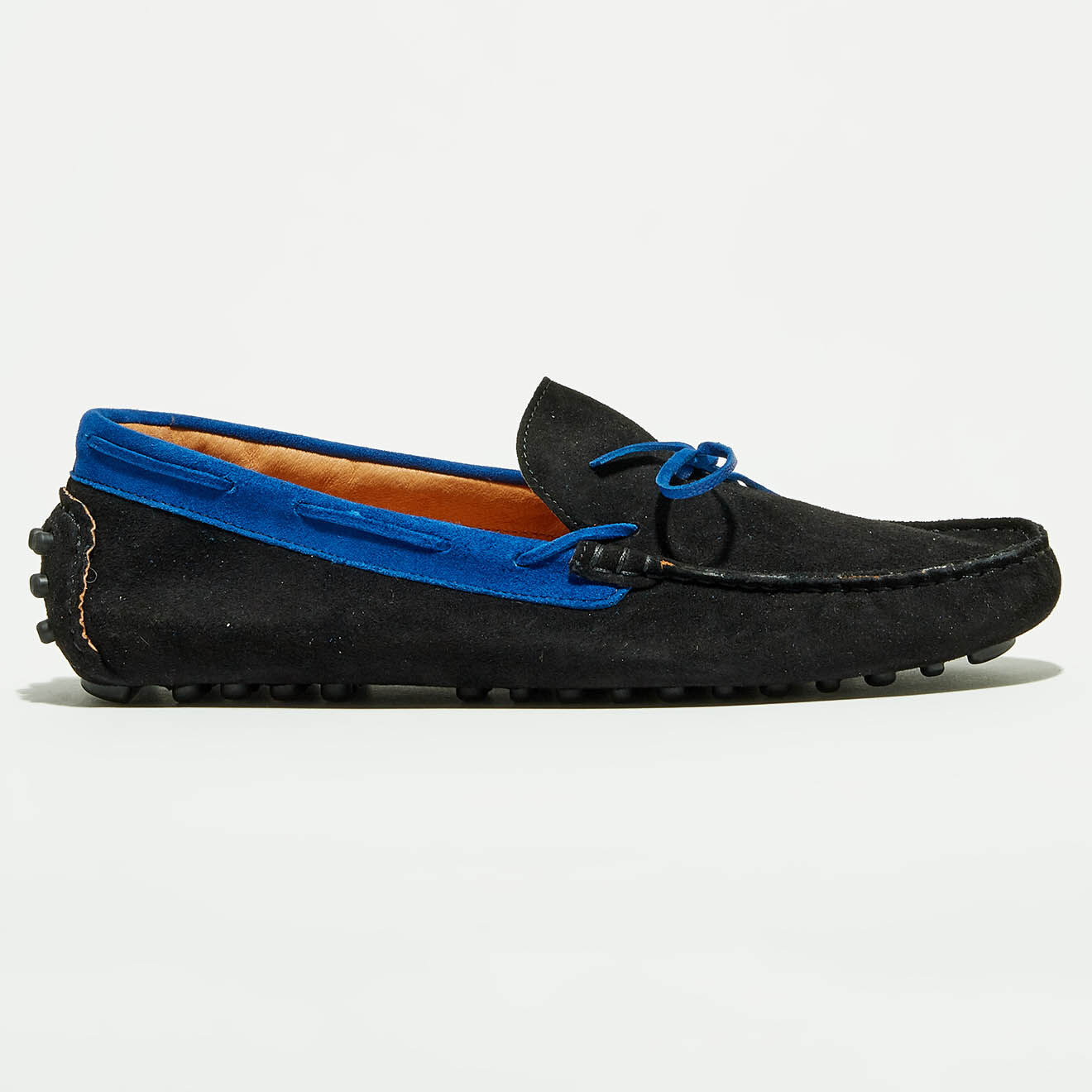Flavio Création Mocassins en Velours de Cuir Misael noir/bleu
