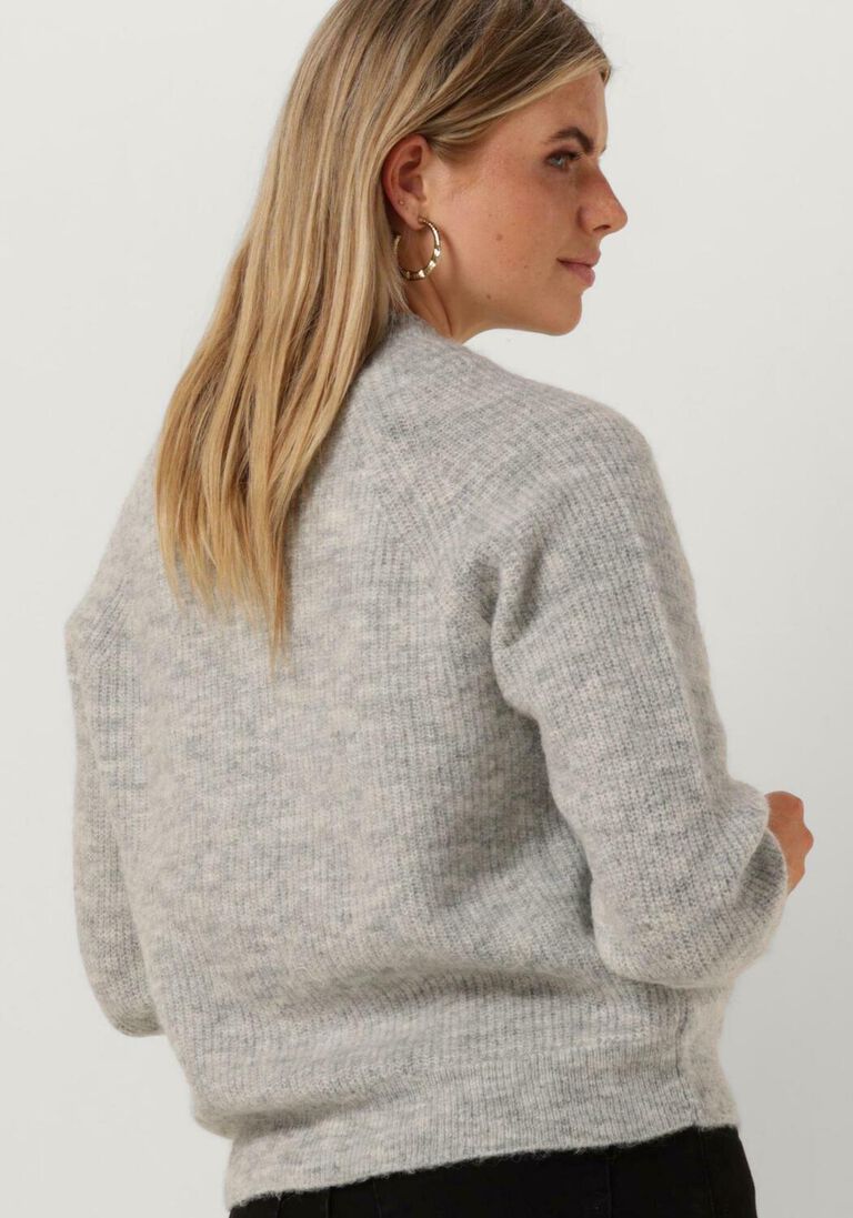 SELECTED FEMME lichtgrijze selected femme vest slflulu ls knit short cardigan