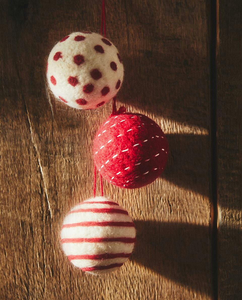 PACOTE DE ENFEITES DE NATAL EM FELTRO (PACOTE COM 3)