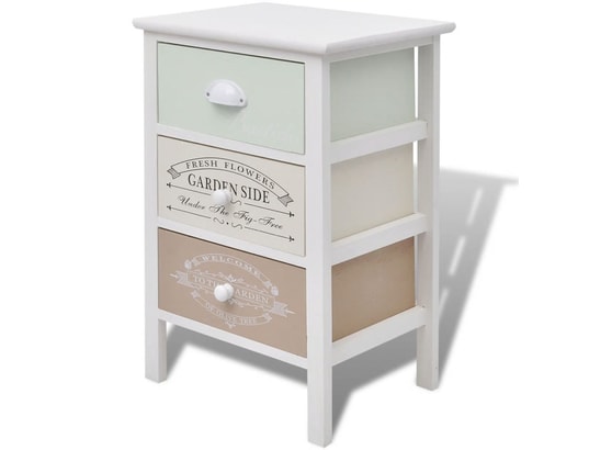 VIDAXL - Armoire de rangement en style français 3 tiroirs bois