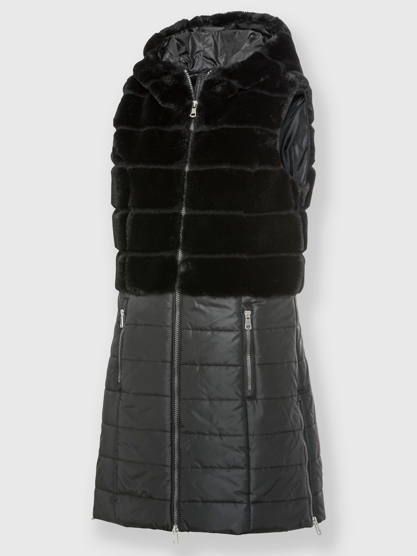Gilet matelassé mélange de matières tendance