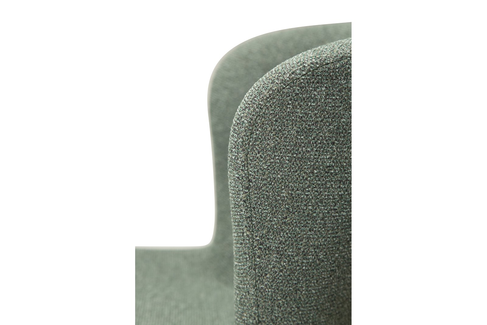 Glam spisestol Tekstil Bouclé Pebble grønn og sorte ben
