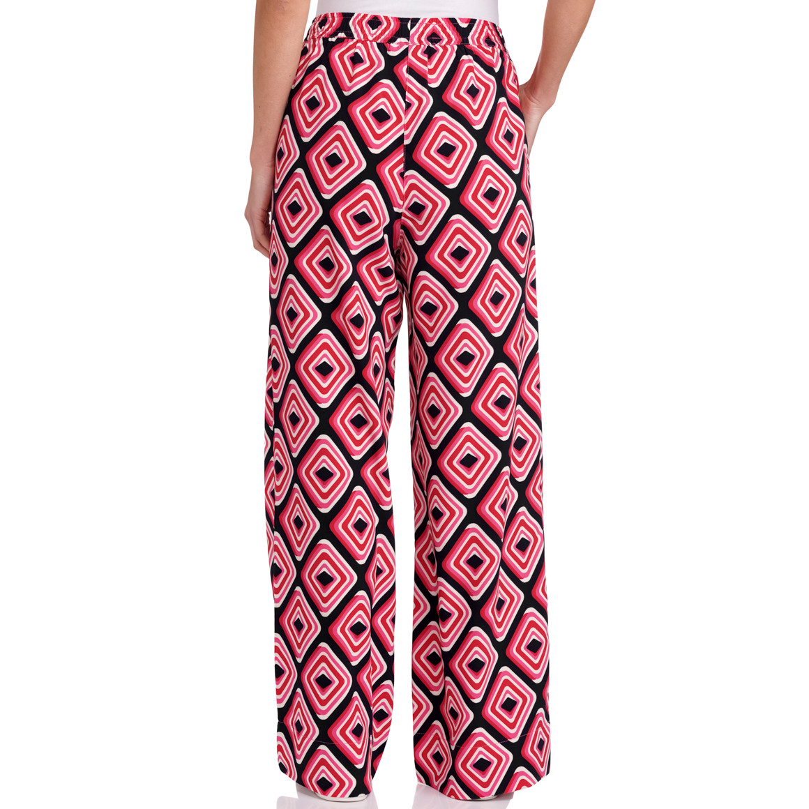 Gina Benotti Damen Hose im Retro-Look rot / pink / dunkelblau