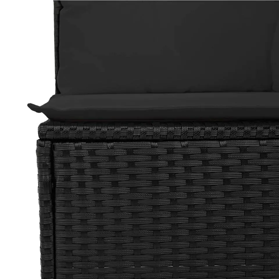 vidaXL - Loungeset - Zwart - Poly rattan - 13 stuks - Met kussens