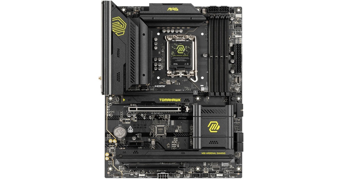 MSIMAG B860 TOMAHAWK WIFI socket 1851 moederbord  (RAID, 5Gb-LAN, Wi-Fi 7, BT, Sound, ATX)