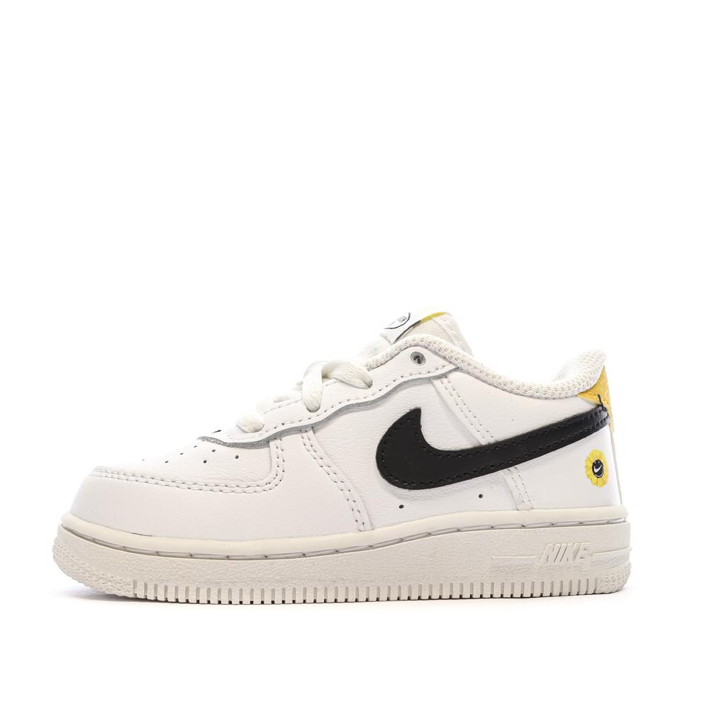 Nike Baskets Blanche/Jaune Fille Nike Force 1 Lv8