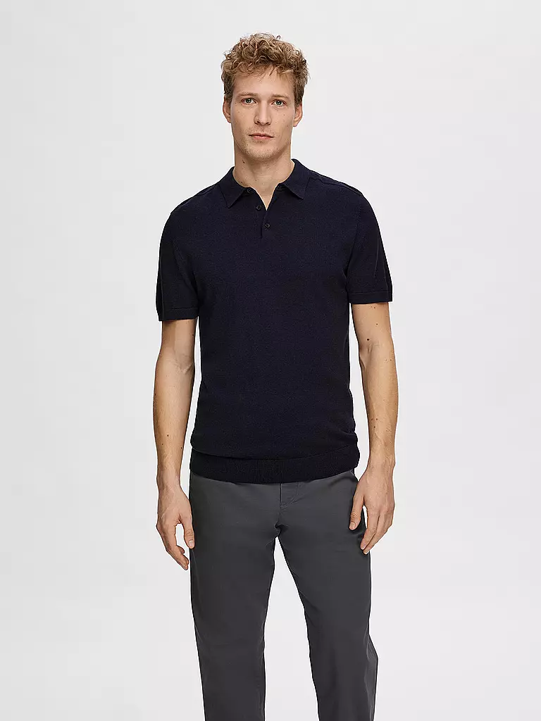 SELECTED Poloshirt SLHBERG blau
