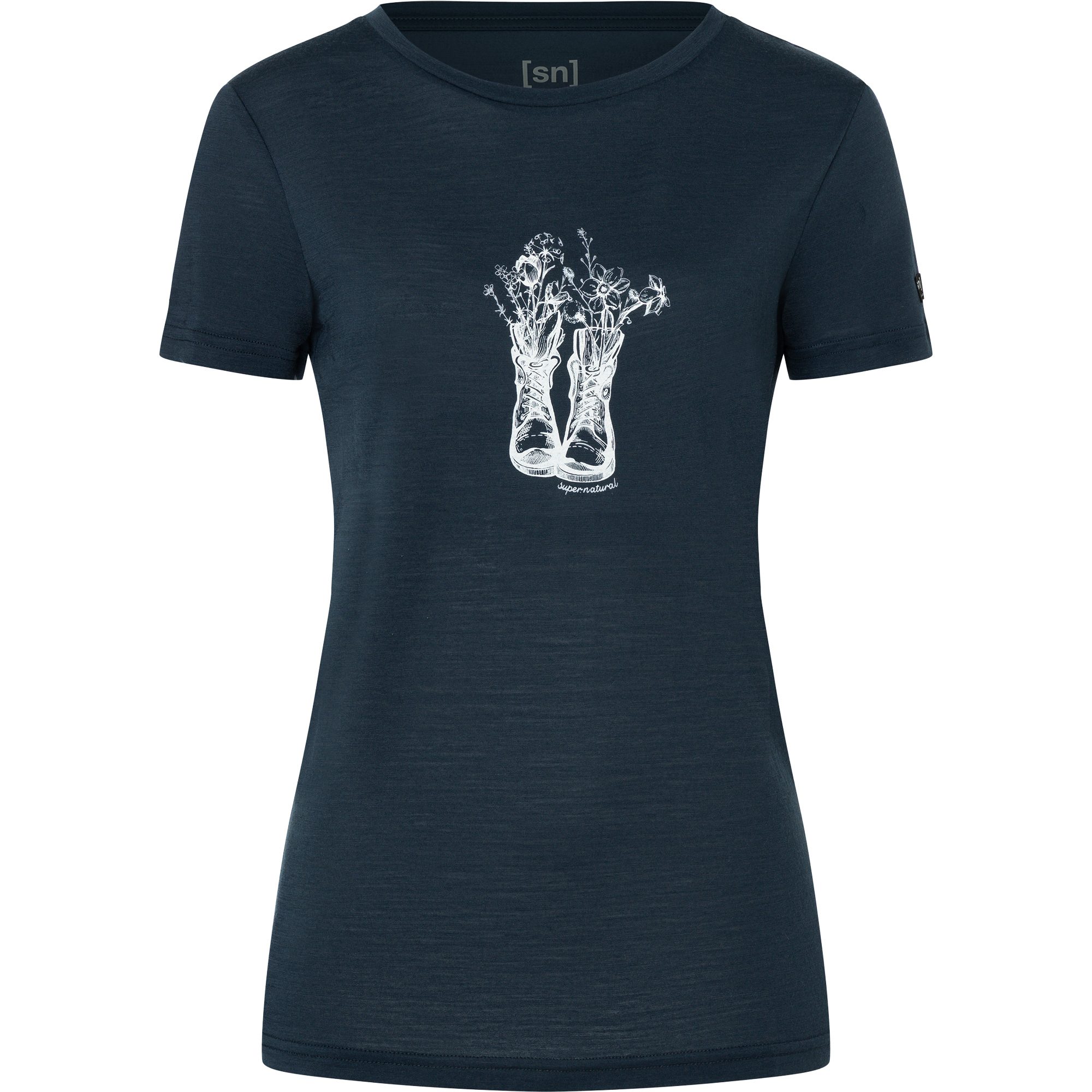 super.natural Flower Boots T-Shirt Damen blueberry