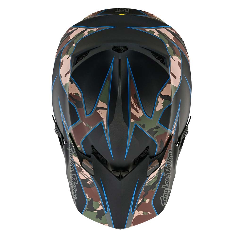 Troy Lee Designs - Casque SE4 Polyacrylite Matrix Camo Noir / Camouflage Kaki / Bleu