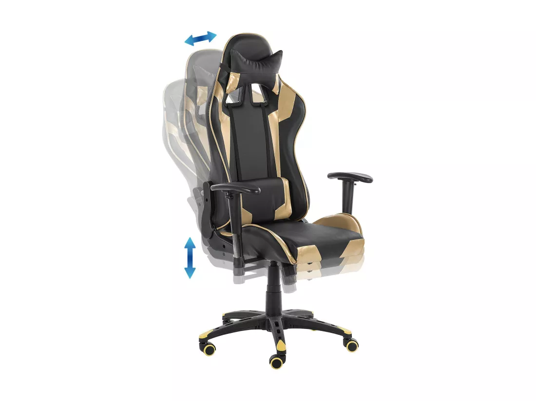 Siège de gaming KNIGHT Cuir PU Doré