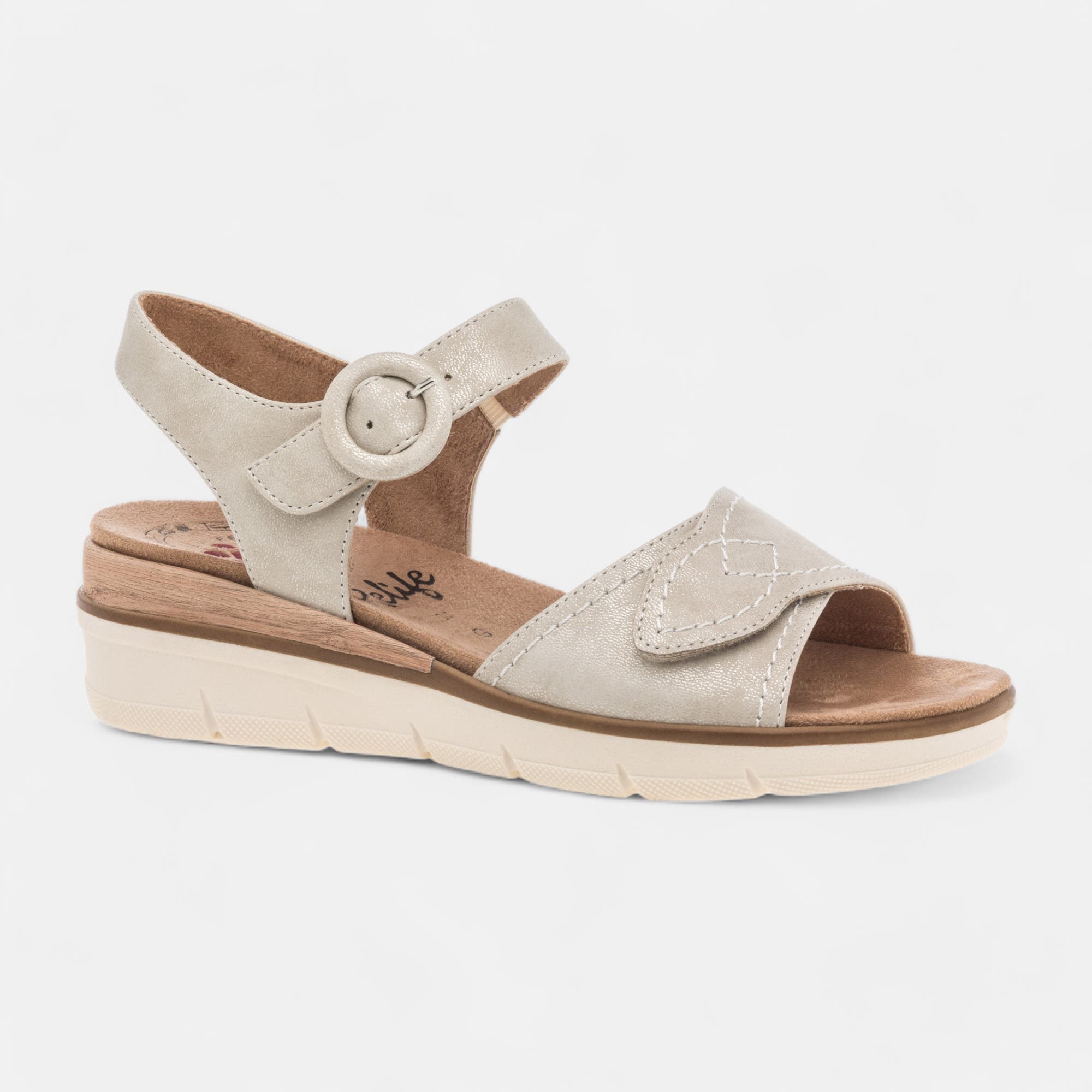 Sandales à talon compensé Femme or