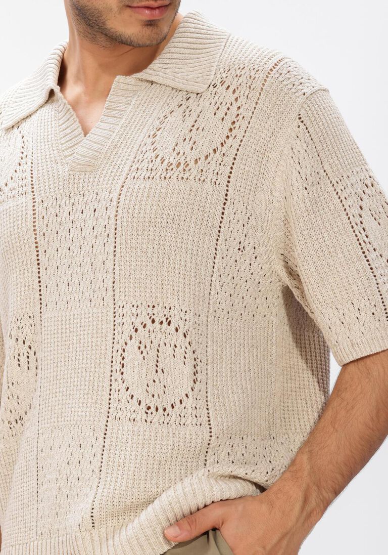 witte olaf hussein polo face logo knit polo