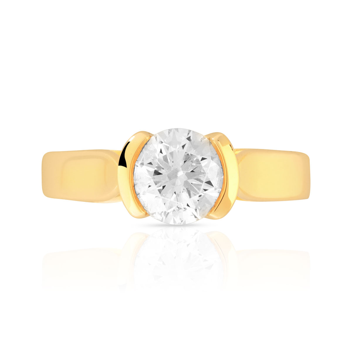 Solitaire or 750 diamant 1 carat H/P1