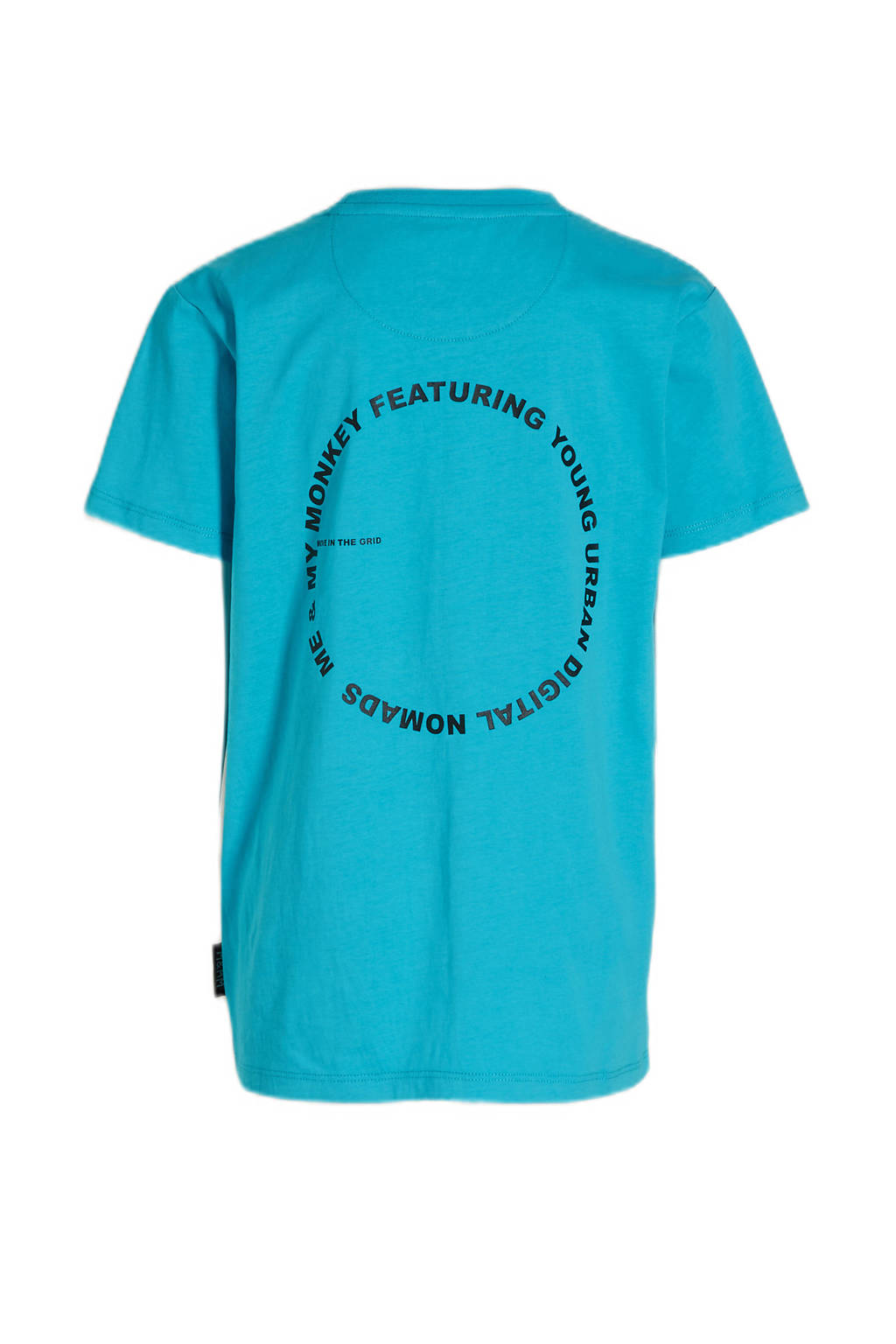 Me & My Monkey T-shirt Miles met printopdruk blauw