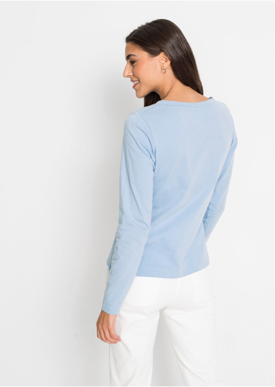 T-shirt manches longues avec patte de boutonnage décorative