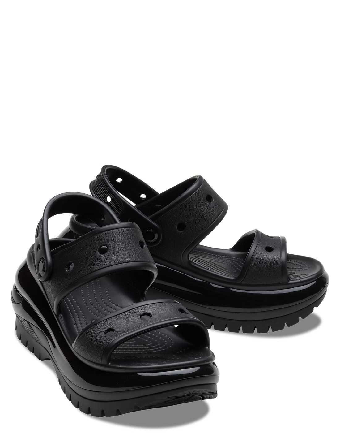crocs sandales compensées femme classic mega crush sandal noir