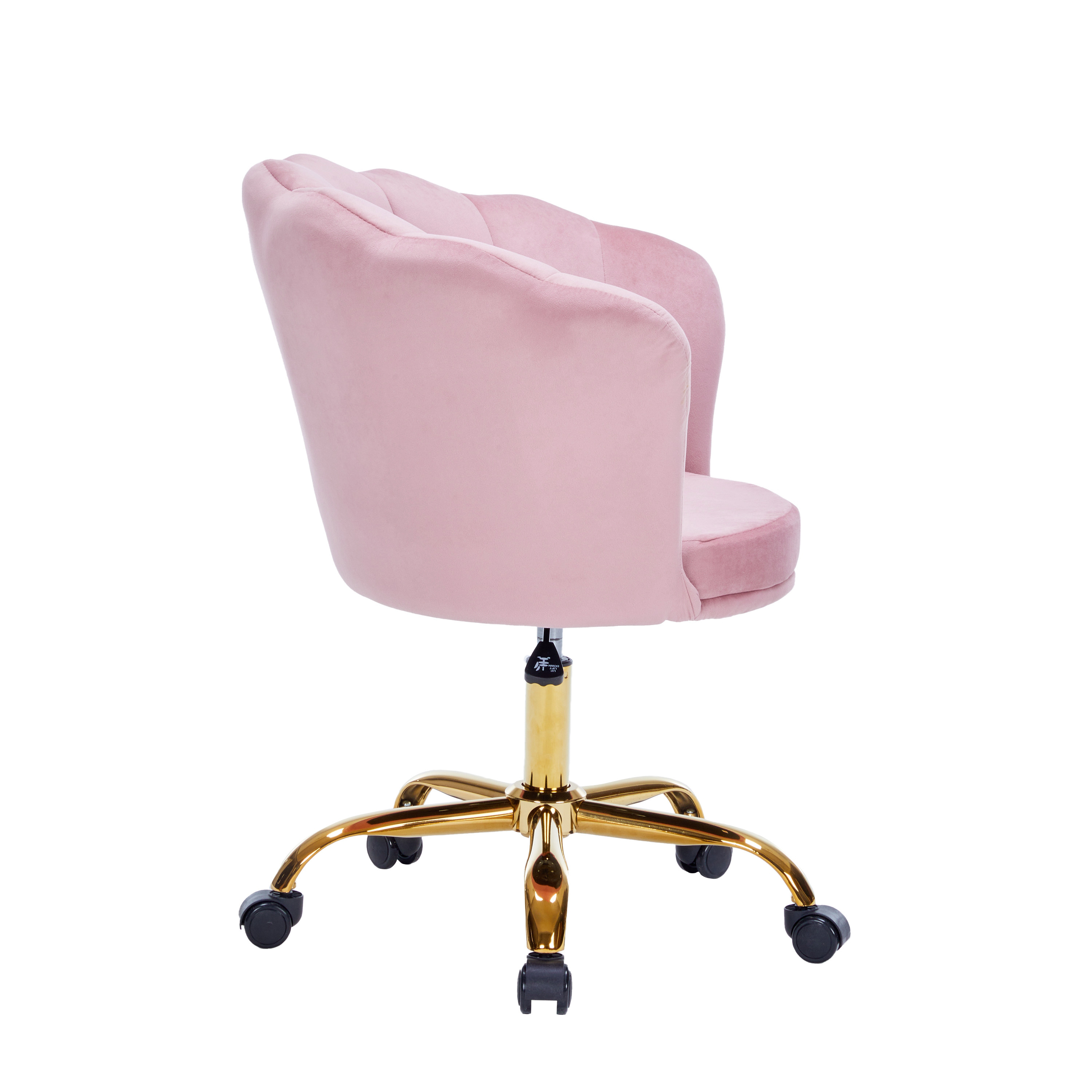 Bürostuhl Samt SHELLY pink/gold
