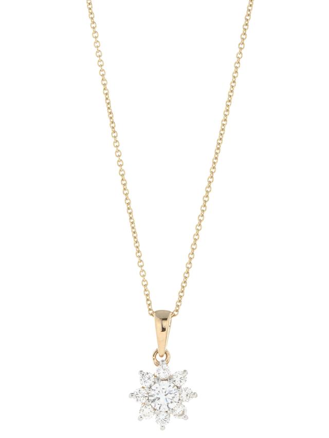 Anhänger & Kette, Brillant, Gelbgold 585