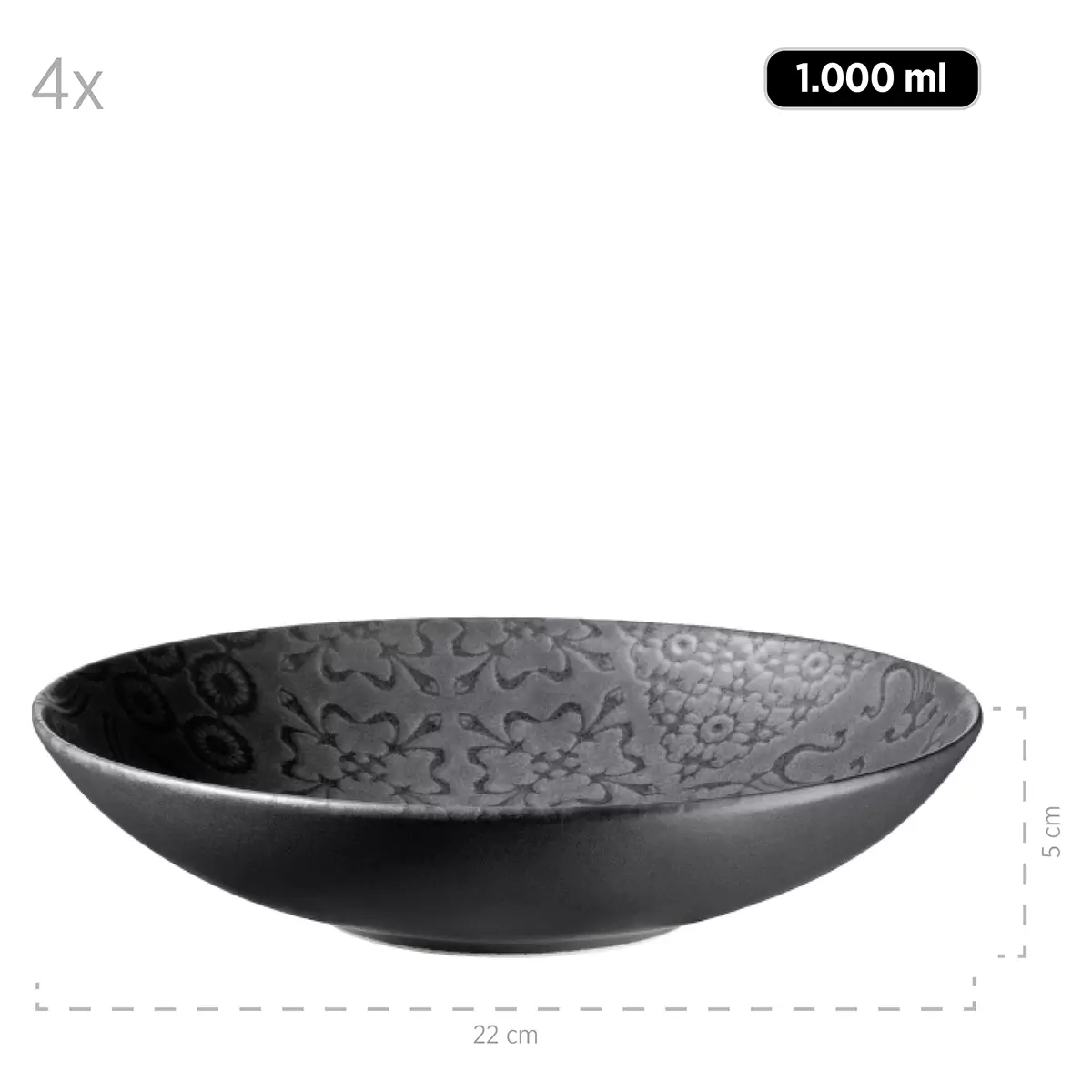 Tafelservice 12tlg. TRAD. TILES SCHWARZ Schwarz