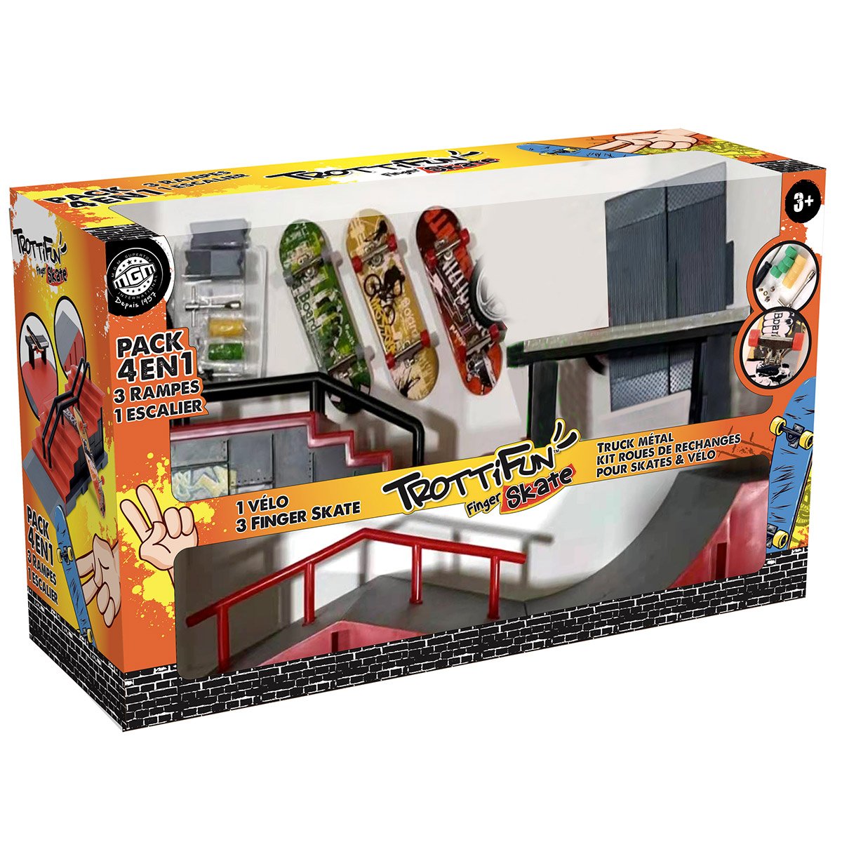 Pack TrottiFun Finger Skate 4 en 1