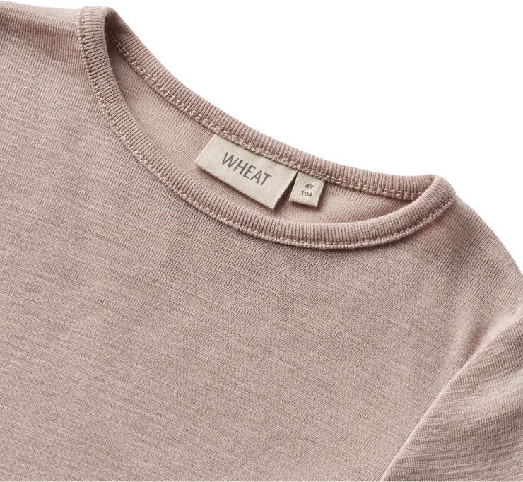 Wheat Langærmet Uld T-shirt Dry rose