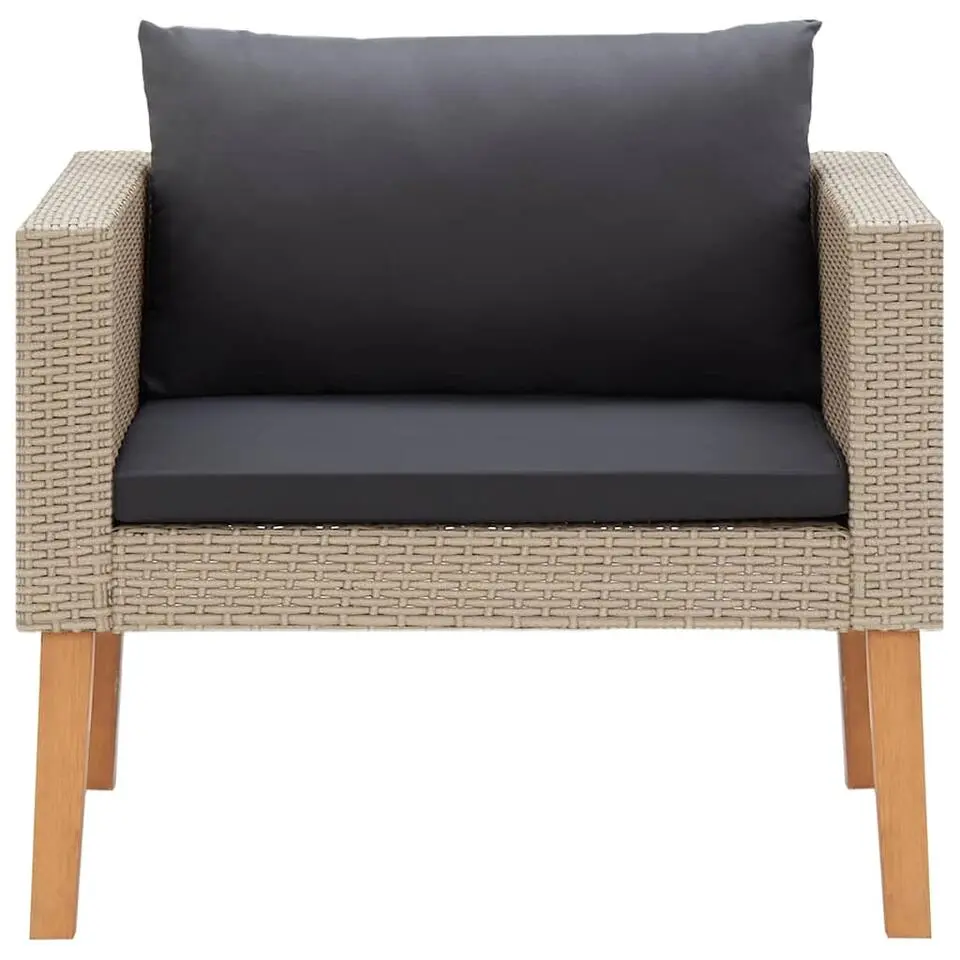 vidaXL - Tuinbank - Beige - Poly rattan