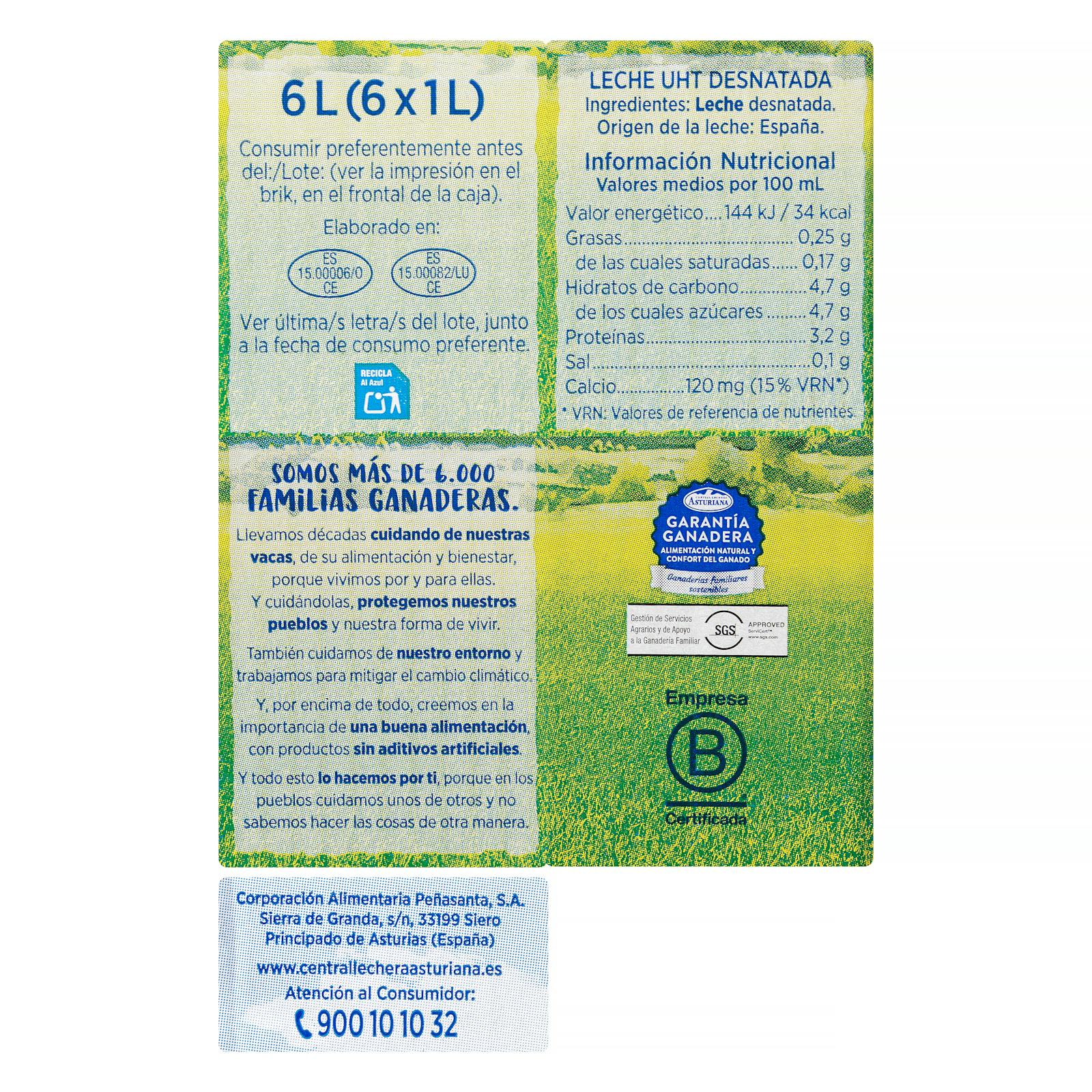 Lait écrémé asturien