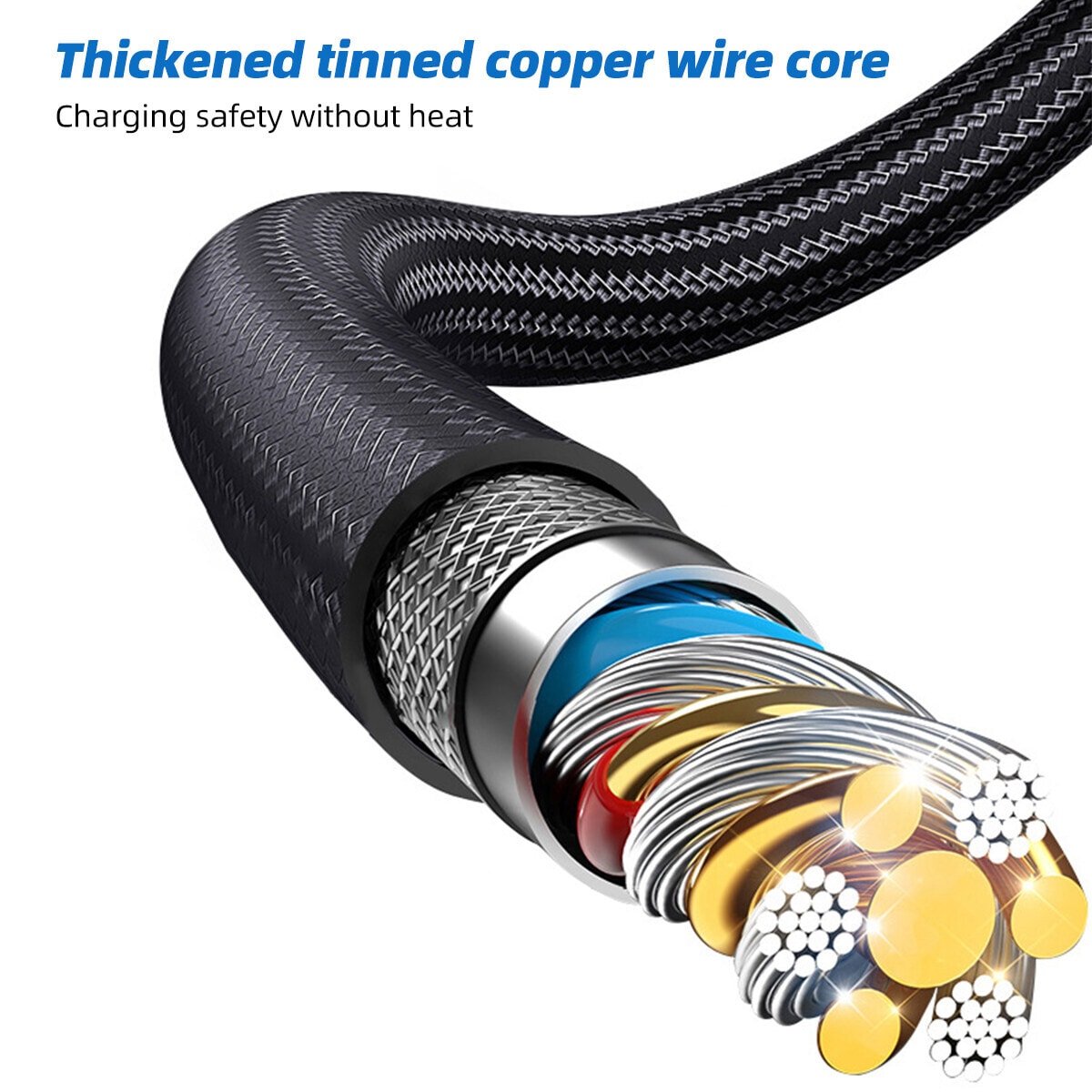 USB C-hurtigladekabel PD 100 W Sort 1 m