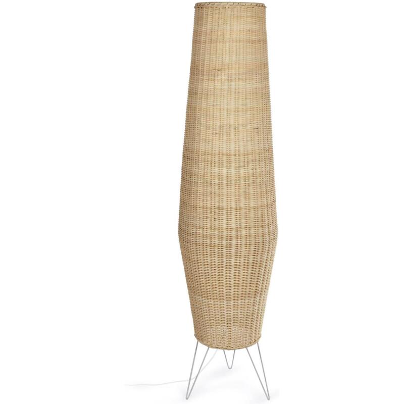 Lampadaire grande Kamaria en rotin finition naturelle