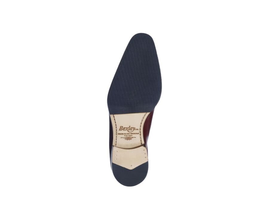 Richelieu homme Bordeaux Vif II semelle cuir avec patin - BELLAGIO PATIN