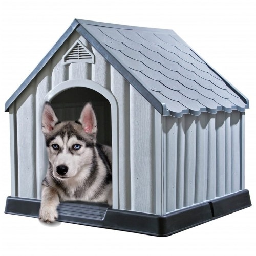 canil externo cinza vidaxl para cães