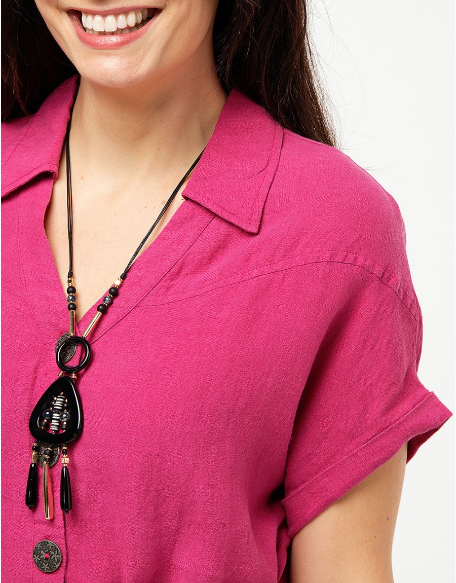 Robe fuchsia 100% lin