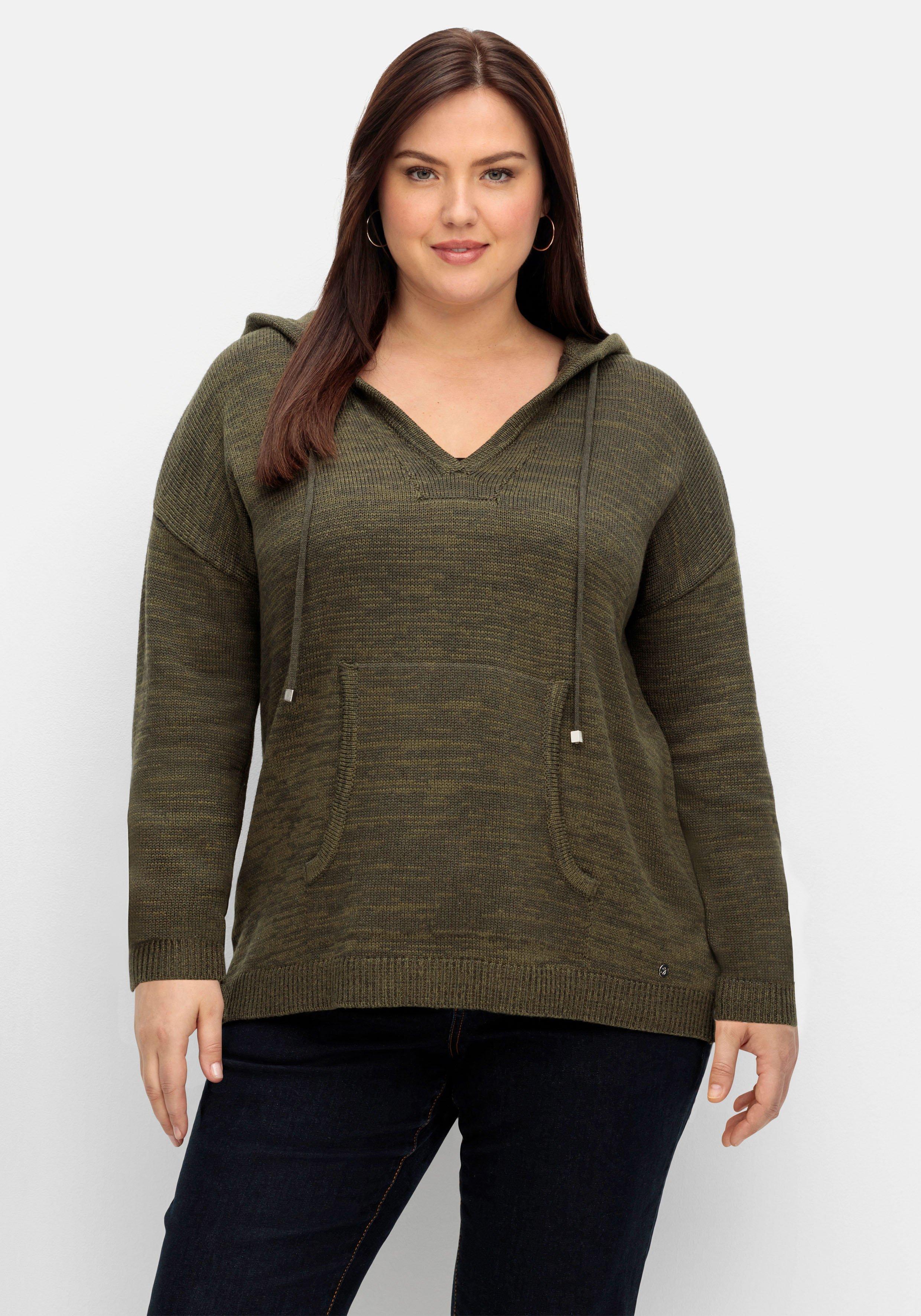Kapuzenpullover mit Kaschmiranteil, in melierter Optik