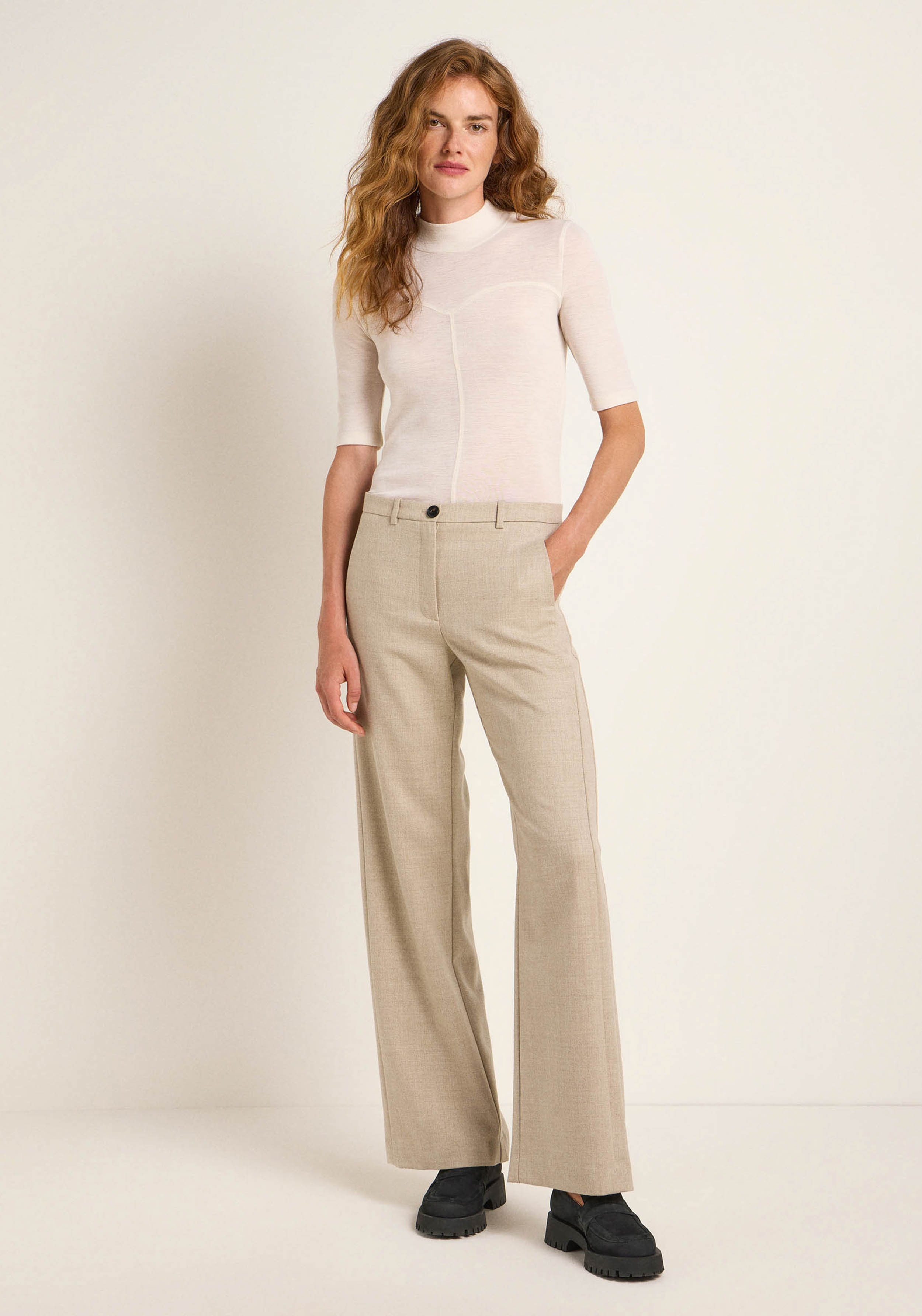 Lanius Marlenehose Beige Melange