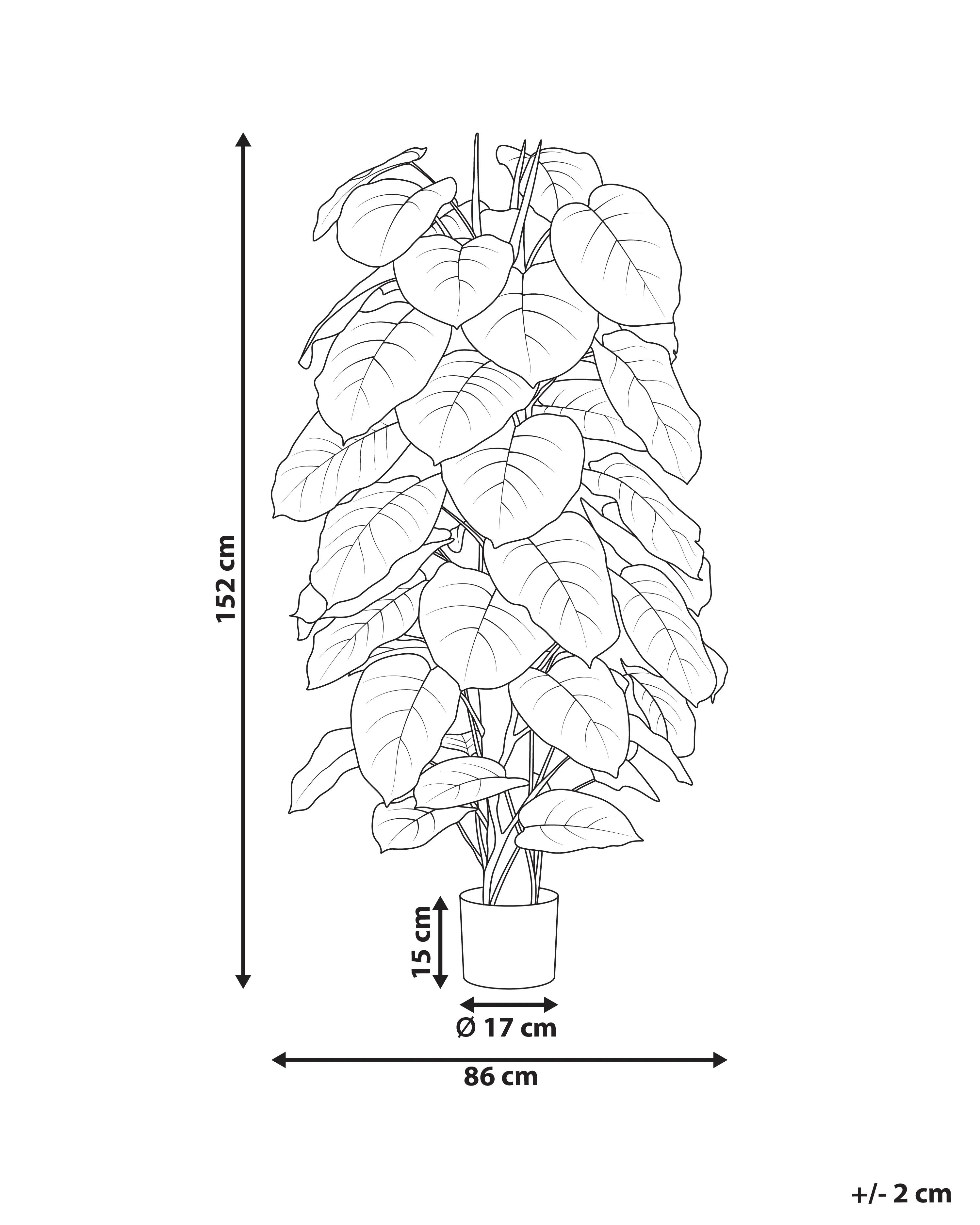 Kunstplant DIEFFENBACHIA 152 cm Groen