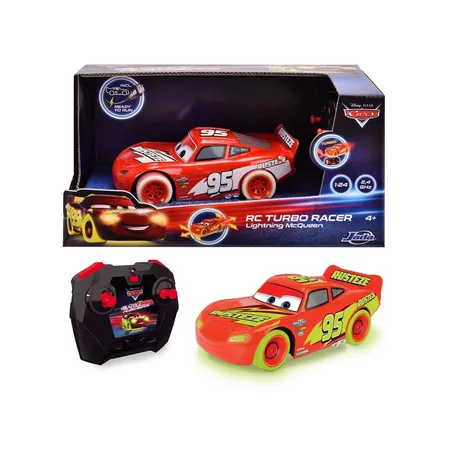 Dickie Toys Disney RC Cars Glow Racers Light. McQueen 1:24