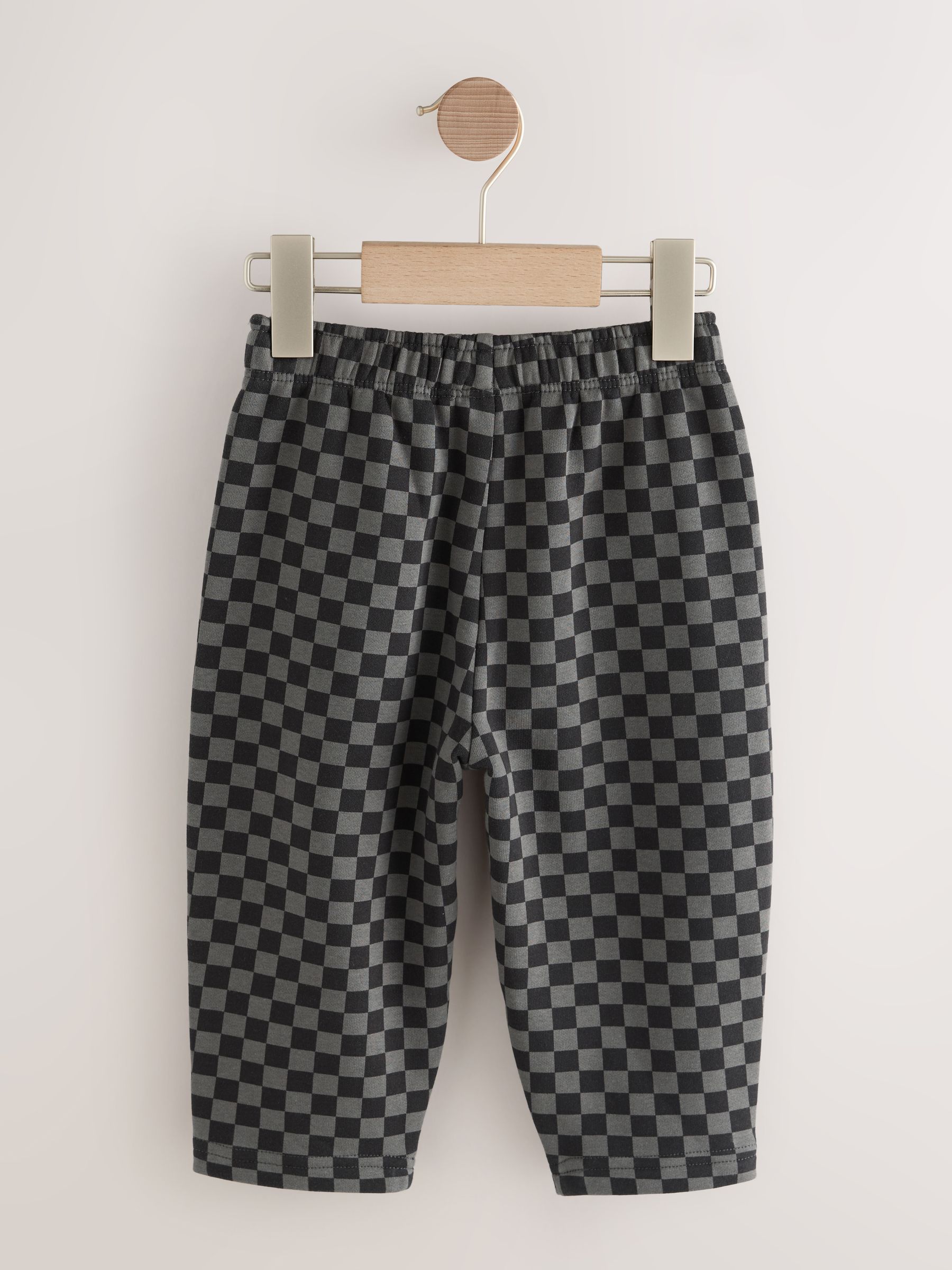 Mono dambordmotief - Wide Leg Jersey Joggers (3mths-7yrs)