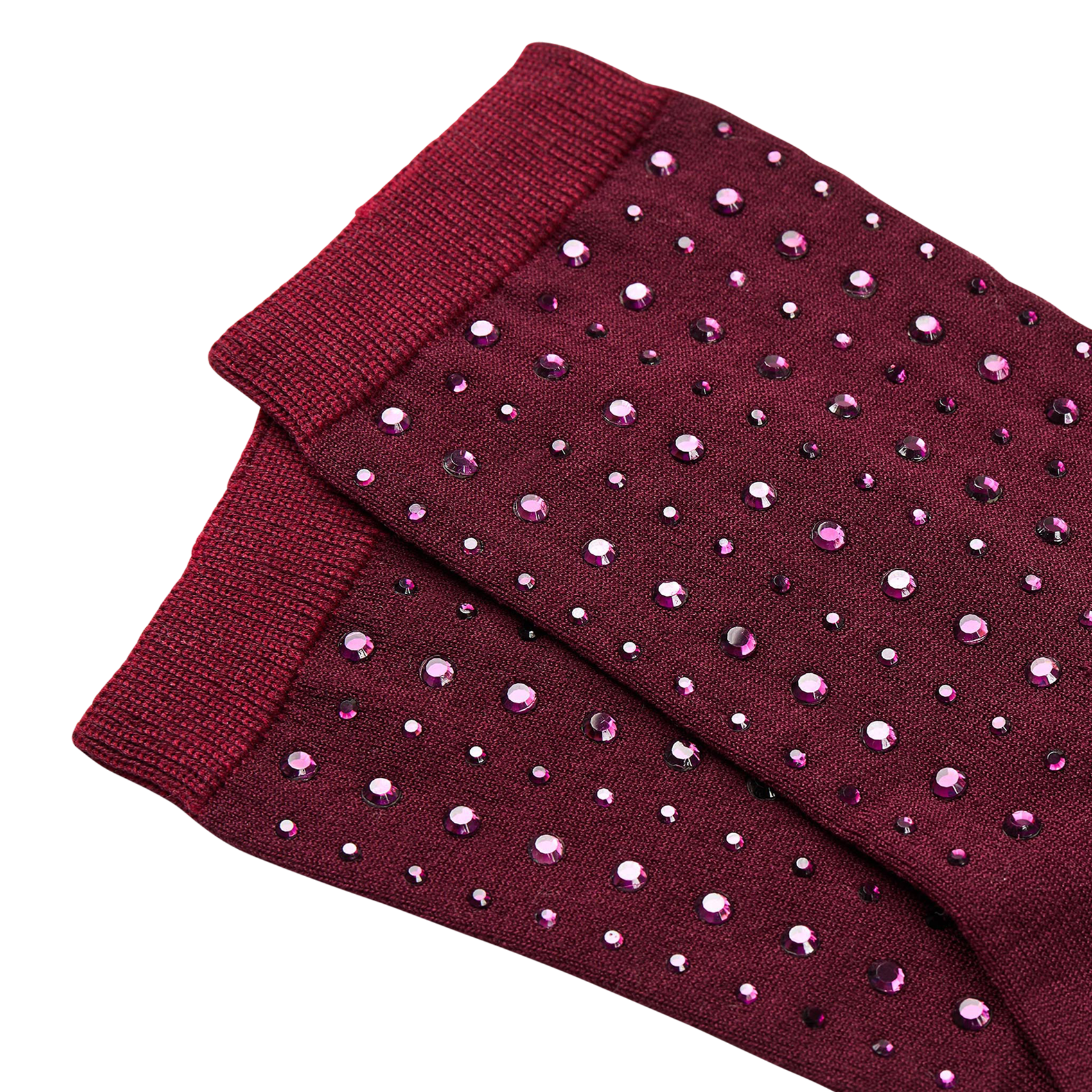 Chaussettes à strasses en coton mélangé | Rouge