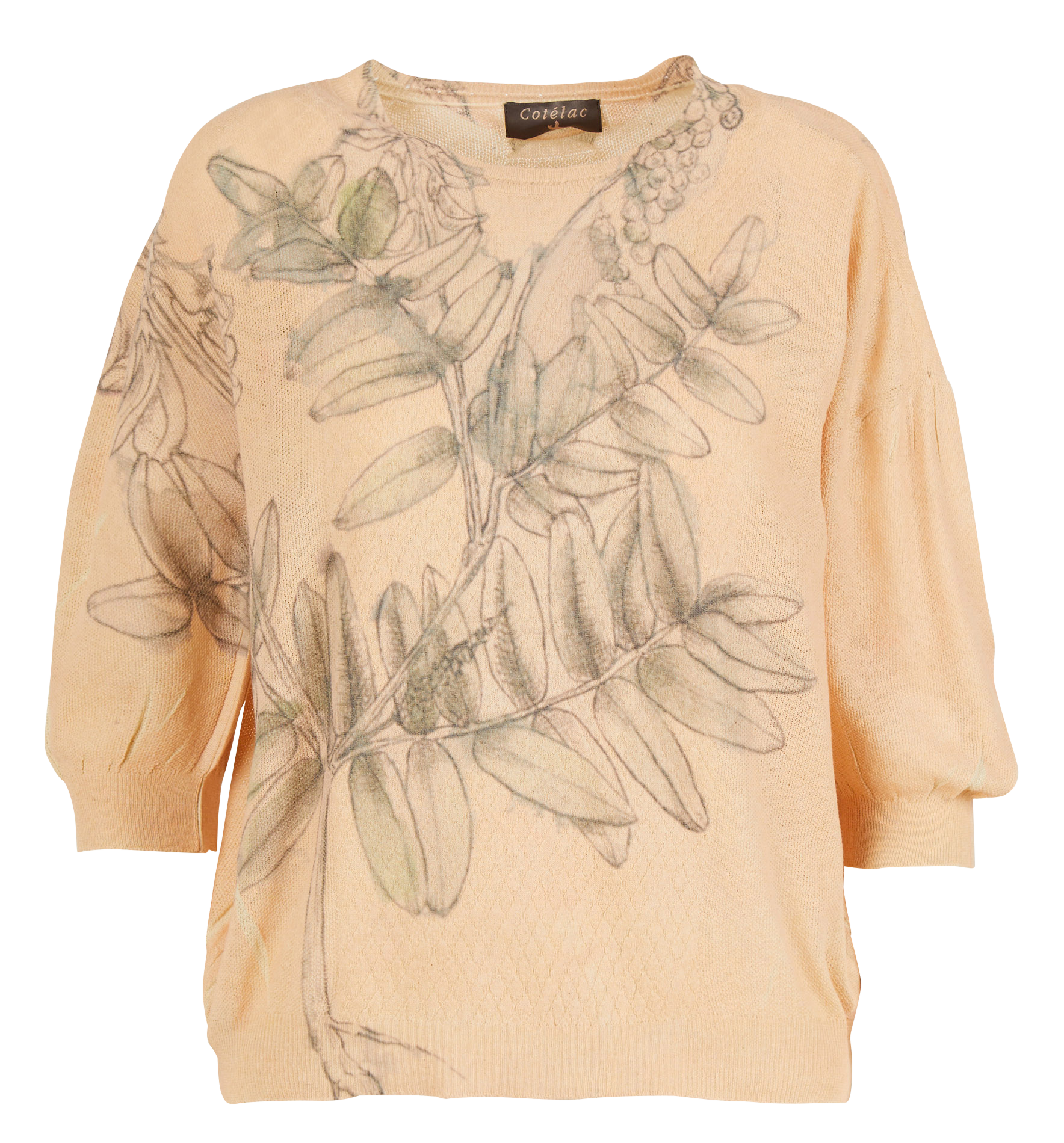 Pull ample imprimé en coton mélangé | Orange