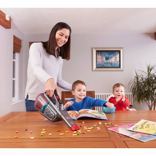 BLACK+DECKER kruimeldief BHHV315J-QW 12V - uitschuifbare lange kierenzuiger en extra groot stofreservoir