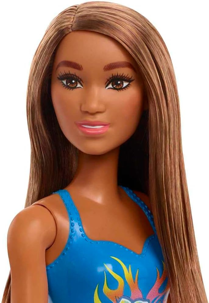 Barbie Kinder Spiel Puppe Strand Püppchen Spielzeug Beach Doll (55322) - Blau