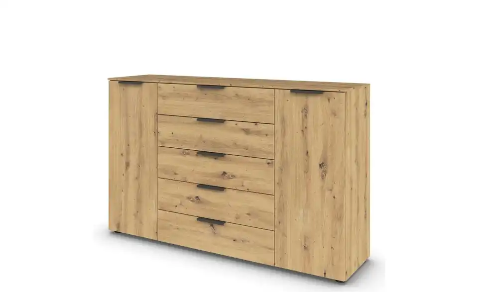Sideboard Eiche Artisan (Nachbildung) Front: Dekor, Oberboden: Dekor 160 cm Graphit