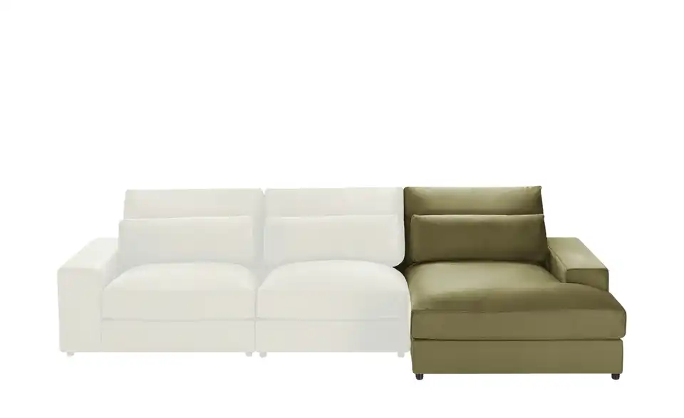 Element Branna Grün Samt Ottomane rechts