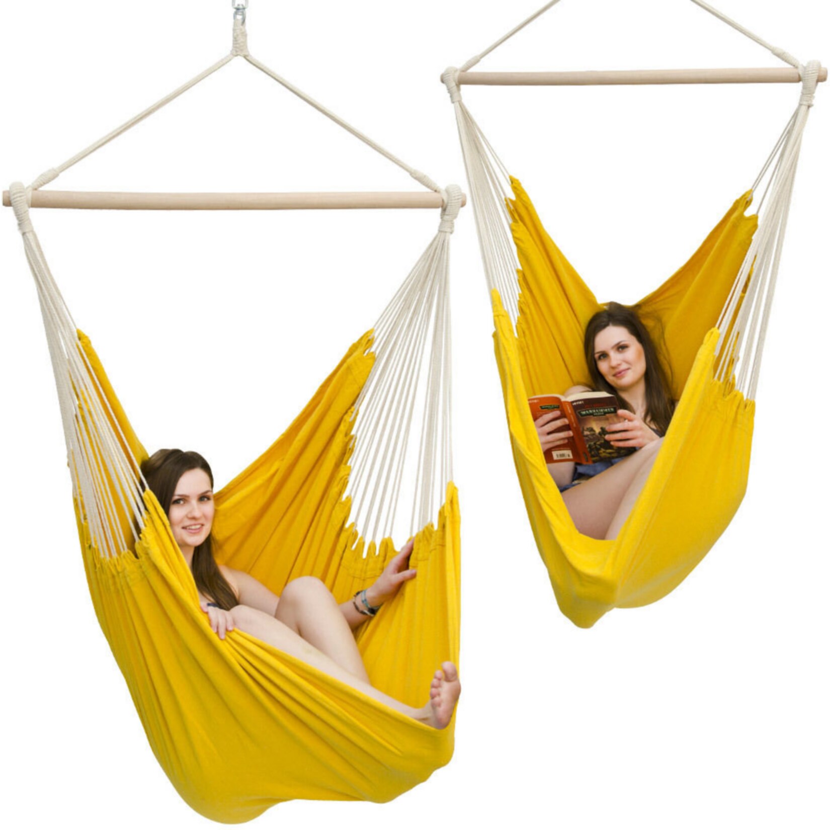 XXL Hängesessel 185x130cm Hängestuhl 2 Personen Hängesitz bis 150kg Baumwolle Hängematte 360° Swifel