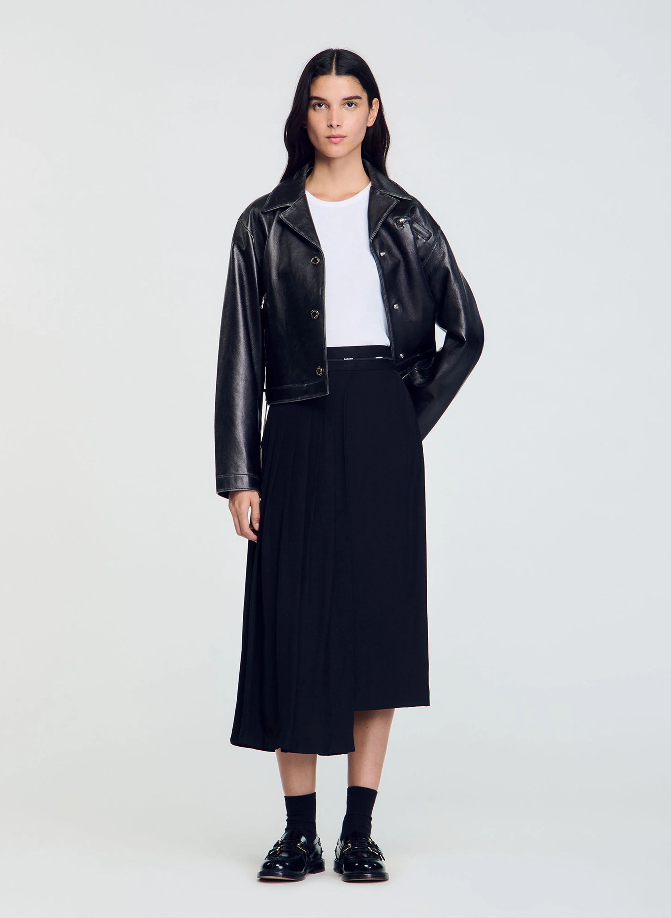 Jupe midi asymétrique | Noir