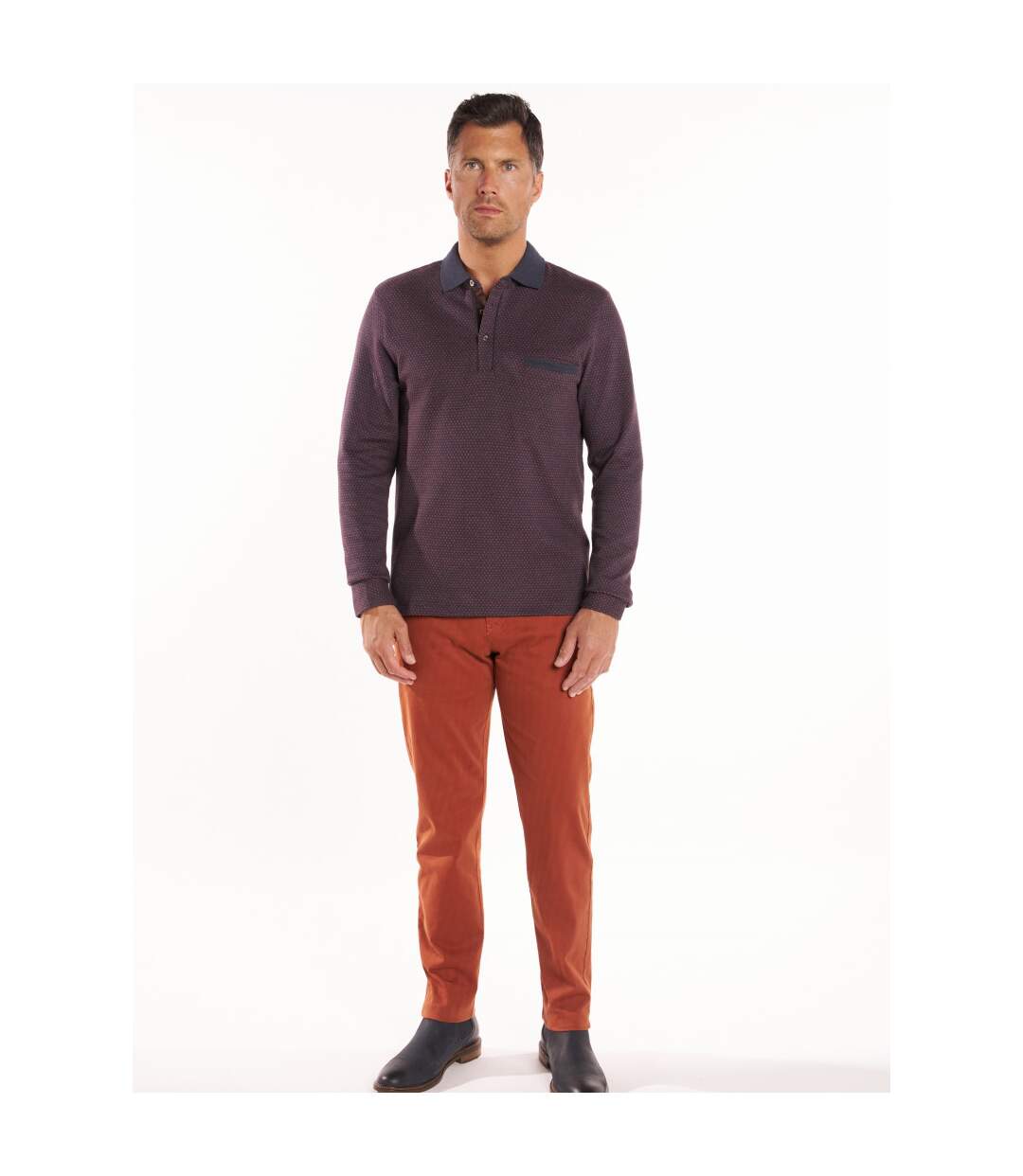 Polo manches longues fantaisie